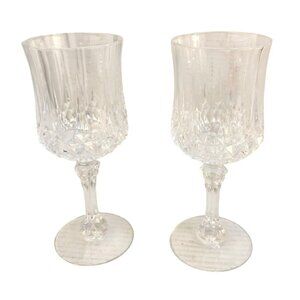 Vintage Crystal Wine Goblets Set Of 2 Elegant Glassware " Cristal d'Arques Wine